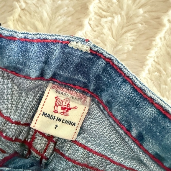True Religion Kids Blue Jeans Size 7 | Vintage Y2K Bootcut Denim - Picture 2 of 6